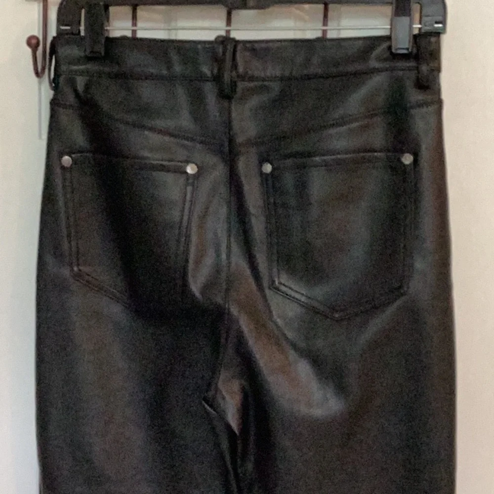 Free People Black Faux Leather High Waisted Skinny Jeans